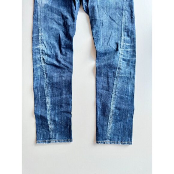 DSQUARED2 Sexy Twist Blue Mid Rise Twisted Seam Skinny Jeans, Size 44 W31 - Picture 6 of 16